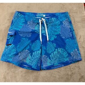 Maui Rippers board shorts Women's Size 16 blue patterned EUC